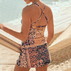 Floral Printing Backless Straps Vest Skirt Tankini Swimwear Ladies Swim Suits