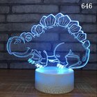 Dinosaur 3D Night Light Touch Table Desk Lamp, Elsley 7 Colors 3D Optical Illusion Lights For Kids Room