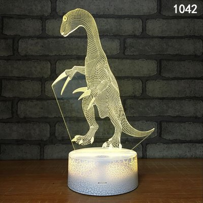 Dinosaur 3D Night Light Touch Table Desk Lamp, Elsley 7 Colors 3D Optical Illusion Lights For Kids Room