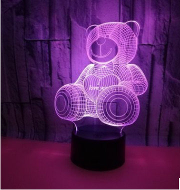 Hot sales Creative acrylic desk 3D Illusion Light 3D LED night lamp for promotion