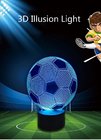 Acrylic heart football shape LED 3D Visual Lamp manufacture 3d led mini night light for kids gift