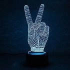 Bedroom decor 3D Illusion Victory Gesture Touch Control 7 Colors Change Night Light with USB Charger For Kids Christmas