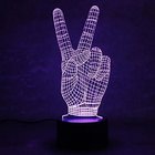 Hot sale 3D Illusion Victory Gesture Touch Control 7 Colors Change Night Light with USB Charger For Kids Christmas