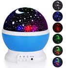 Romantic Dreaming 4 LED Bulbs 8 Modes Moon Stars Projector Night Light for Kids Bedroom
