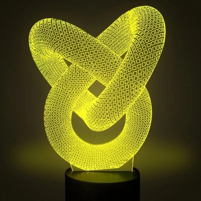 Love & Heart Shape LED 3D Optical Illusion Smart 7 Colors Night Light Table Lamp with USB Cable