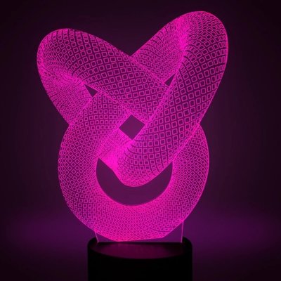 Love & Heart Shape LED 3D Optical Illusion Smart 7 Colors Night Light Table Lamp with USB Cable