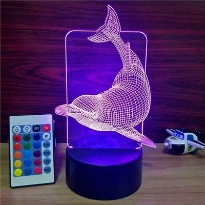 RGB 3D Unicorn LED Desk Lamp Remote Control Night light Kid Cartoon Lantern Gift