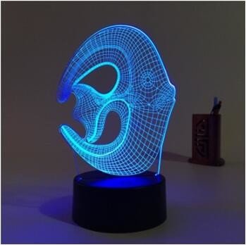 Hot sale 3D LED Illusion Victory Gesture Touch Control 7 Colors Change Night Light with USB Charger For Kids Christmas