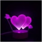 Love & Heart Shape LED 3D Optical Illusion Smart 7 Colors Night Light Table Lamp with USB Cable wholesale