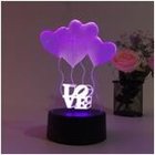 Love & Heart Shape LED 3D Optical Illusion Smart 7 Colors Night Light Table Lamp with USB Cable wholesale
