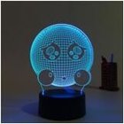 Cute expression 3D LED Night Light for Kids Bedroom RGB 7 colors changing illusion visual desk lamp night light in bulk