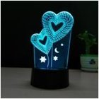 Hot sales Home decorate 3D Illusion Sweet heart  Plug Powered Dimmable LED Desk Lamp Night Light Wholesales