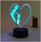 Hot sales Home decorate 3D Illusion Sweet heart  Plug Powered Dimmable LED Desk Lamp Night Light  for Mother's day  gift