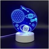 Hot sales Home decorate 3D Illusion rocket design Plug Powered Dimmable LED Desk Lamp Night Light  for gift