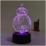 Science fiction 3D Illusion Multicolor LED Bedside Night Light Lamp with touchable Swith wholesales