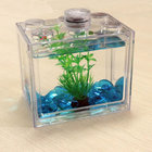 Wholesale Automatic Filter acrylic small tarpaulin plastic fish tank farm mini aquarium led lighting fish tank