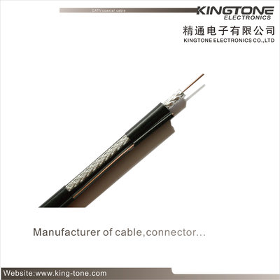 China Economy RG6 CATV Coaxial Cable 18 AWG CCS 40% AL Braid PVC Jacket for Satellite TV supplier