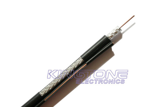 China Digital Video Black Dual RG6 Siamese Cable / 75 Ohms 18 AWG Coaxial Cable supplier
