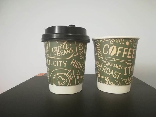 China High quality double wall custom printed disposable paper coffee cups supplier
