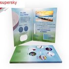Four Color Printed Video In Print Brochure , Greeting Card With Video Screen