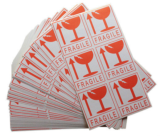 cheap dhl/fedex fragile stickers, eco friendly fragile stickers,fragile shipping stickers,fragile this way up stickers
