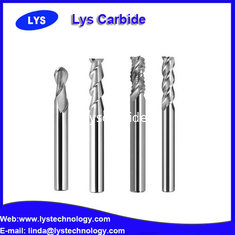 China HRC45 Helix angle 45 3 flutes flattened tungsten carbide end mills for aluminum supplier