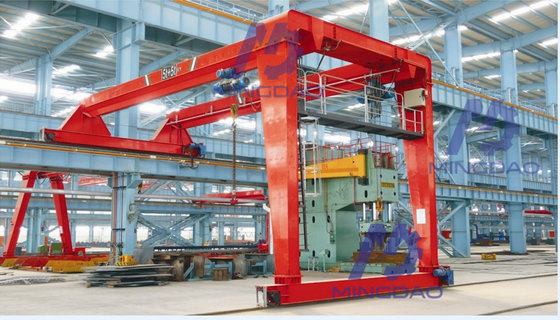 Double Girder Semi Half Gantry Crane 25 ton with Heavy Duty Trolley supplier