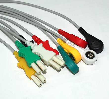 China IEC Standard Spacelabs 5 Lead ECG Patient Cable , TRU-LINK Plug Style Snap End supplier