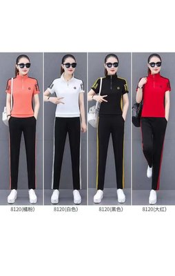 Monisa lady summer sports leisure colorful suit with half zipper / men s wear / casual suits / sports suits / modal