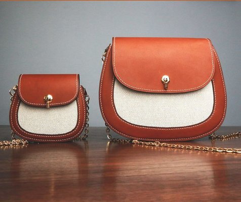 Monisa Handmade French Imported Genuine Leather Ladies Shoulder Bag Small Satchel  Saddle Bag / new fashion bags