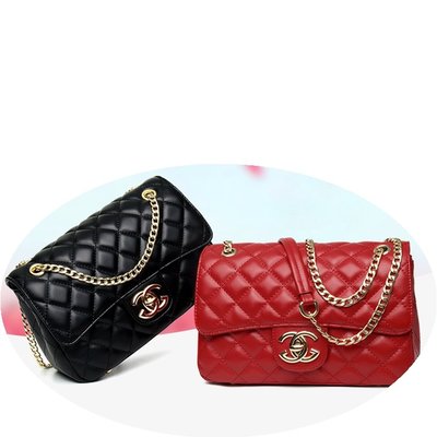 Leather Fashion Women's Bag New Trend Line Diamond Chain Bag Small Fragrance Style Shoulder Messenger Bag