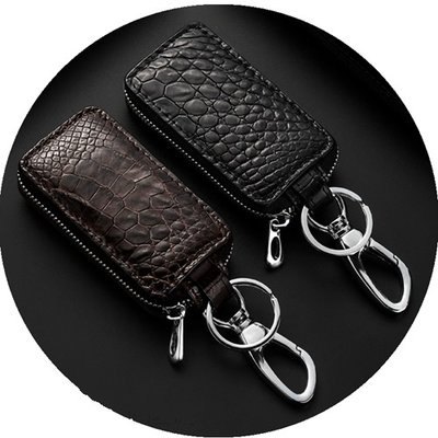 Crocodile Men's Key Bag Crocodile Leather Waist Hanging Shockproof Key Bag Car Remote Control Protective Sleeve Tide