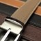 Monisa French TOGO Cowhide Men's Business Leather Belt Black Coffee-Colored Elephant Gray Stainless Steel Pin Buckle