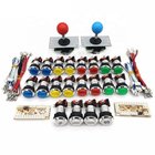 Arcade Game DIY Parts Kit Zero Delay USB Encoder to PC + 8Way Sanwa Joystick + Chrome illuminated push Button kit for Ma