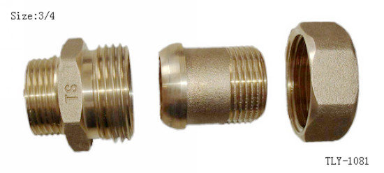 China TLY-1081 1/2&quot;-2&quot; MF  water  meter brass nut  free connection NPT copper fittng water oil gas mixer matel plumping joint supplier