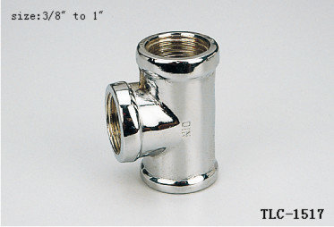 China TLC-1517 1/2&quot;-2&quot;Female brass tee chrome plated NPT copper fittng water oil gas mixer matel plumping joint supplier