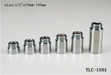 China TLC-1501 1/2&quot;X1cm-1/2&quot;x10cm MF brass chrome plated extension NPT copper fittng water oil gas mixer matel plumping joint supplier