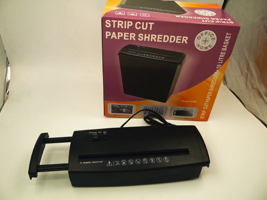 China Office Electric Paper Shredder With 10L Bin 7 Sheets Strip Cut Home Shredder supplier