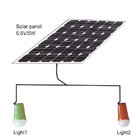 Portable solar lamps 5W with 2pcs LED bulbs lithium battery solar home lighting system CE factory price