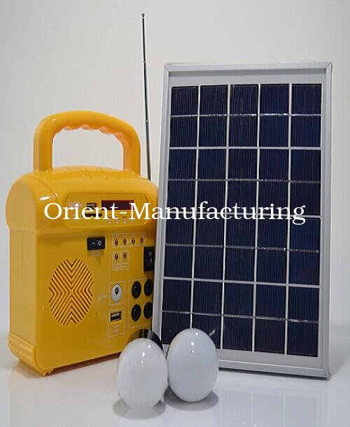 10W portable solar power system for home , with Radio ,USB and MP3