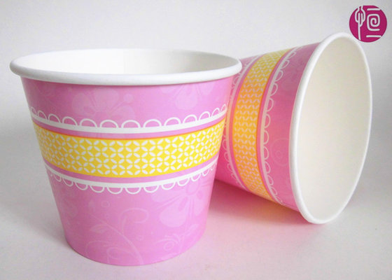 China Disposable 23oz  Take Away Flower Paper Pot With Transparent Lid supplier