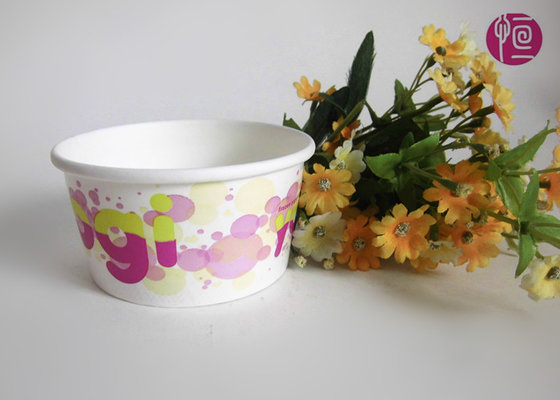 China Customize 6oz  Disposable Ice Cream Cups With Lid , Paper Ice Cream Containers supplier