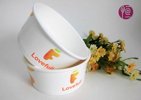 China 12 Ounce Shallow Ice Cream Paper Bowls With Plastic Lid / Custom Print supplier