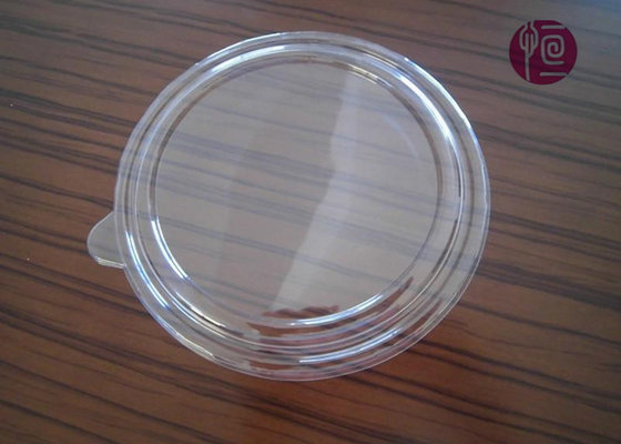 China 44oz 185mm PET 11.5g Disposable Plastic Lids , Flat Salad Bowl Lid With A Ear supplier