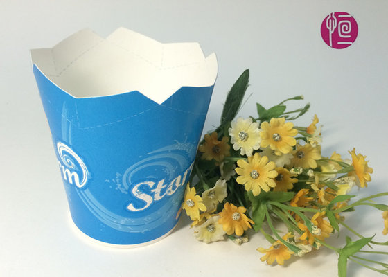 China Disposable Foldable Paper Yogurt Cups With Double PE Coated supplier