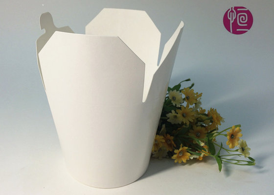 China 26oz Plain White Double PE Take Away Paper Box For Snack / Foldable supplier