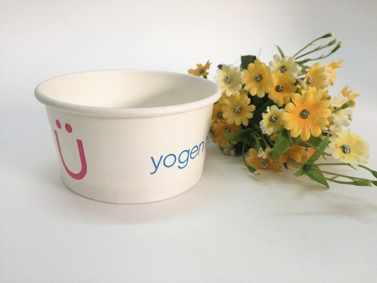 China 6oz Disposable Frozen Yogurt Paper Cup With Lids / Double PE Paper supplier