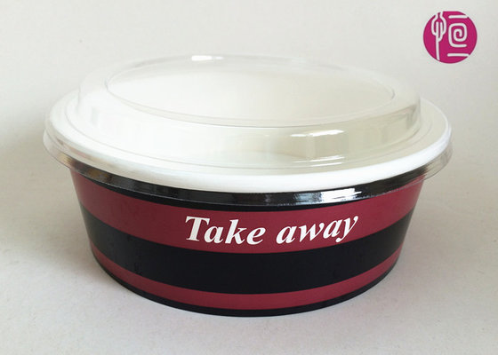 China Disposable Enamel Paper Salad Bowls Food Takeaway Containers 1100ml supplier