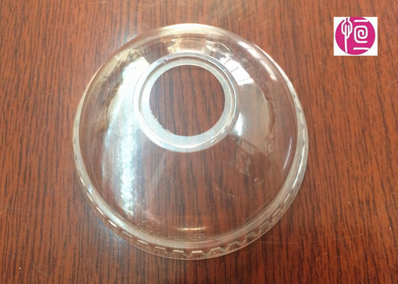 China 4oz Transparent BOPS Clear Dome Lids  A Hole For Ice Cream Cup supplier