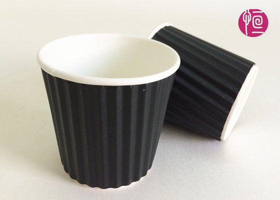 China 4oz Top Dia 62mm Ripple Paper Cups , insulated disposable coffee cups With Lid supplier